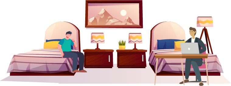 Hotel room illustration