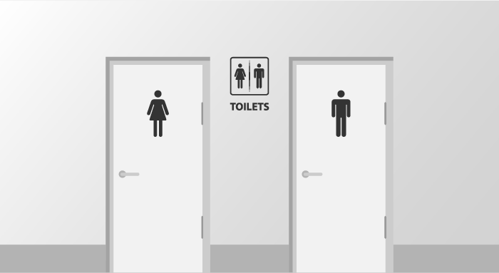 public restroom doors illustration